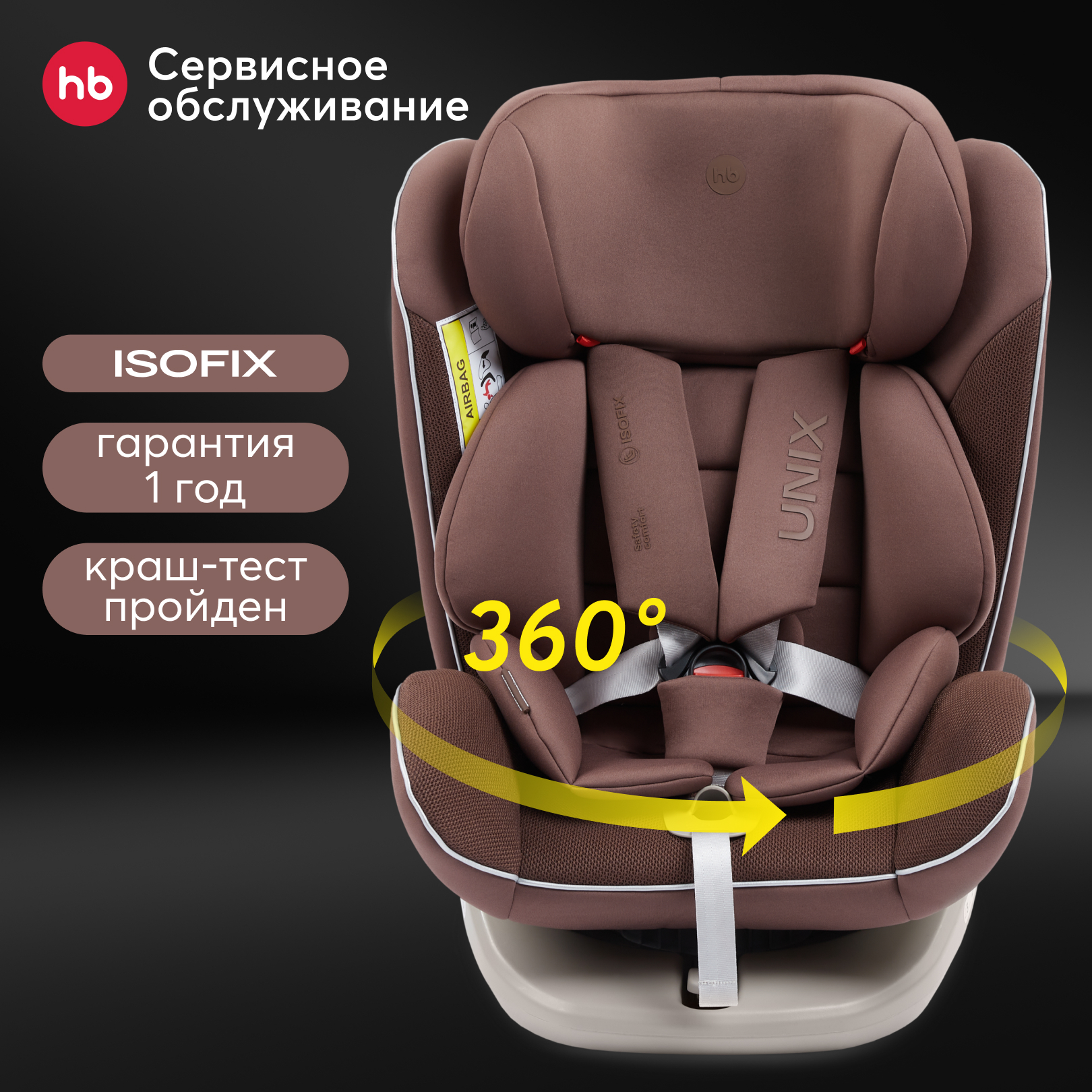 Автокресло Happy Baby Unix Isofix 0+/1/2/3 (0-36 кг) - фото 1