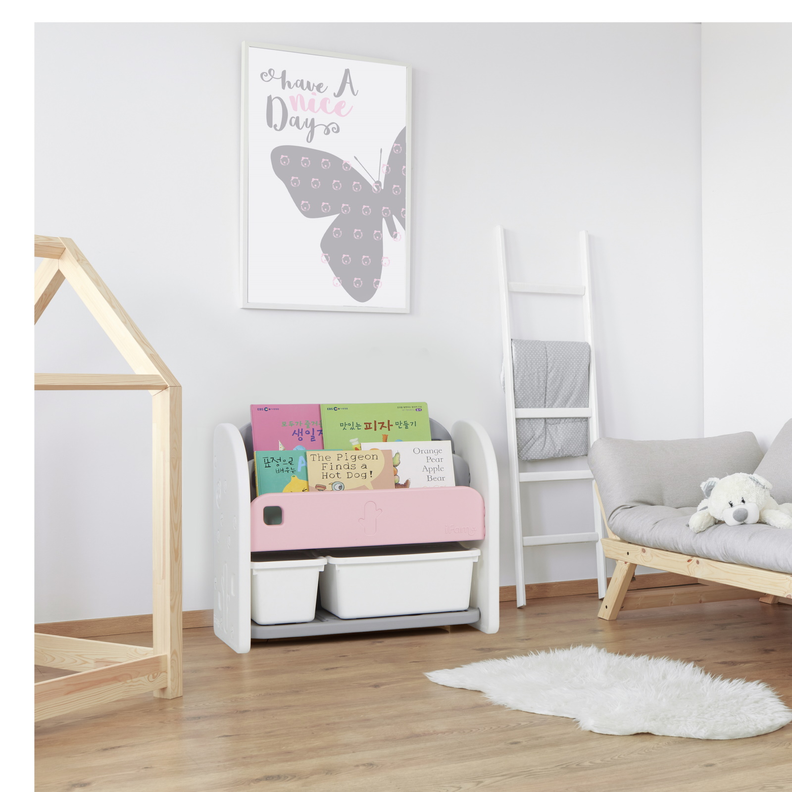 Стеллаж Ifam для игрушек и книг Easy Doing розовый - фото 6