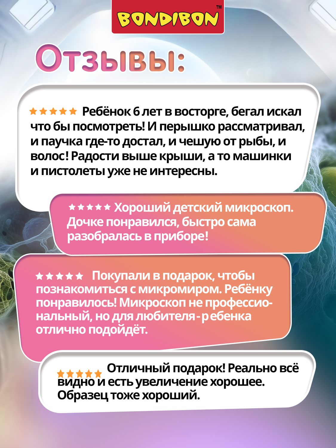 Микроскоп Bondibon 200Х 600Х 1200Х с подсветкой - фото 13