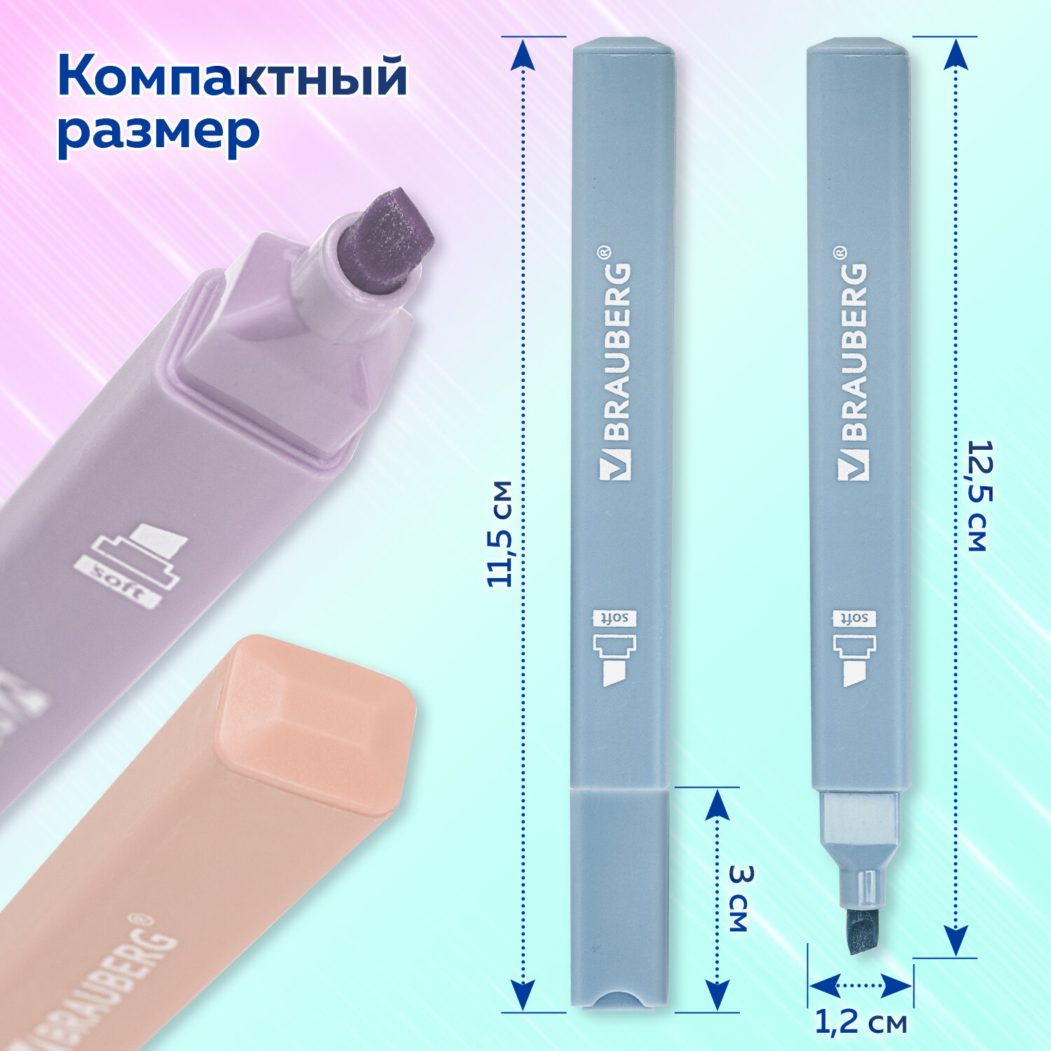 Текстовыделители Brauberg 6 цв. - фото 5