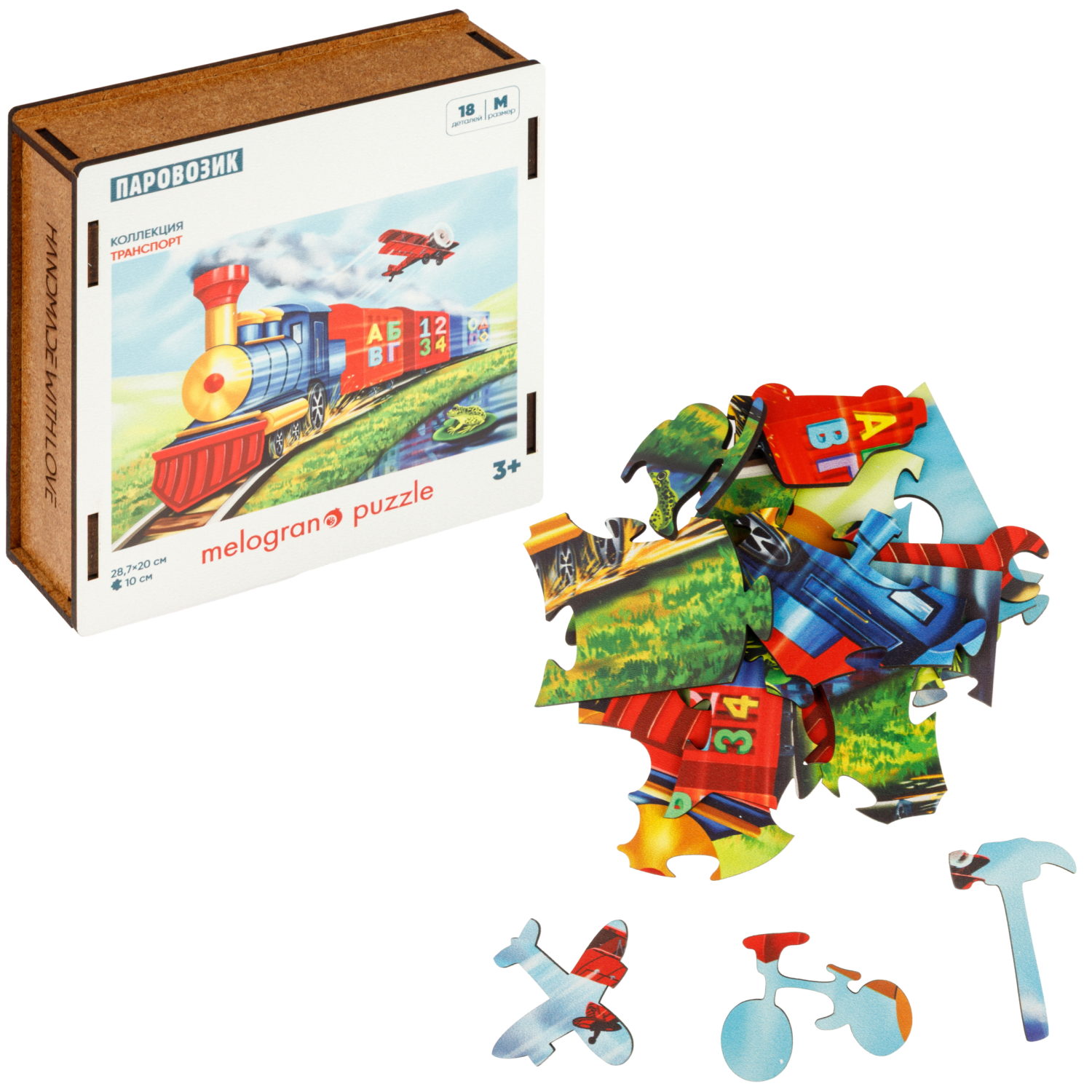 Пазл 1TOY макси Поезд деревянный - фото 2