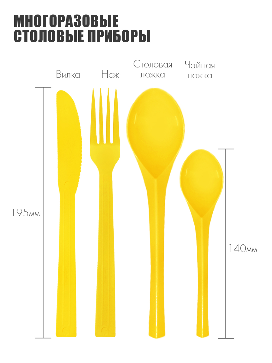 Набор посуды Solaris на 1 персону «Вахтовый метод» жёлтый - фото 7