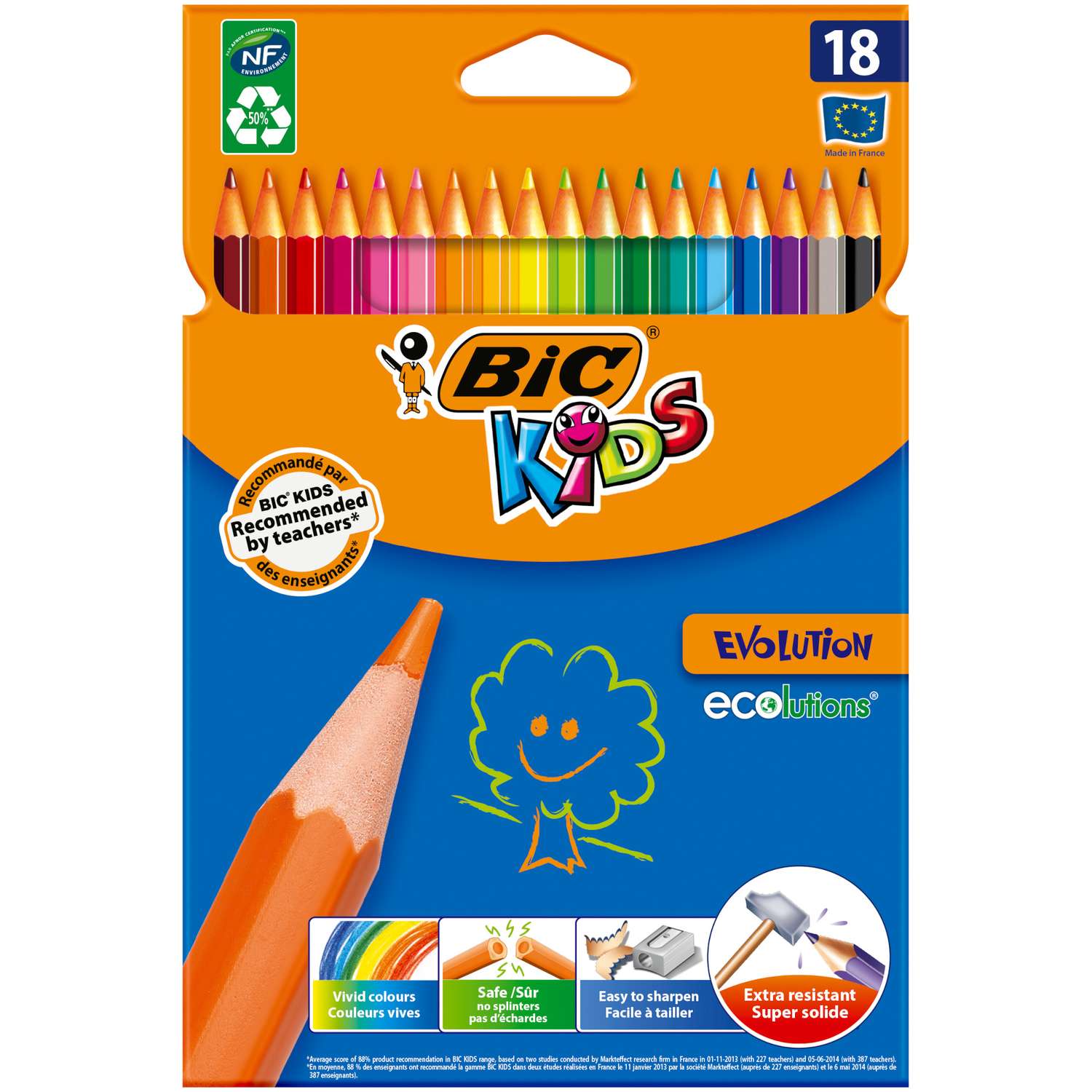 Карандаши цветные BIC Kids 18 шт. - фото 2