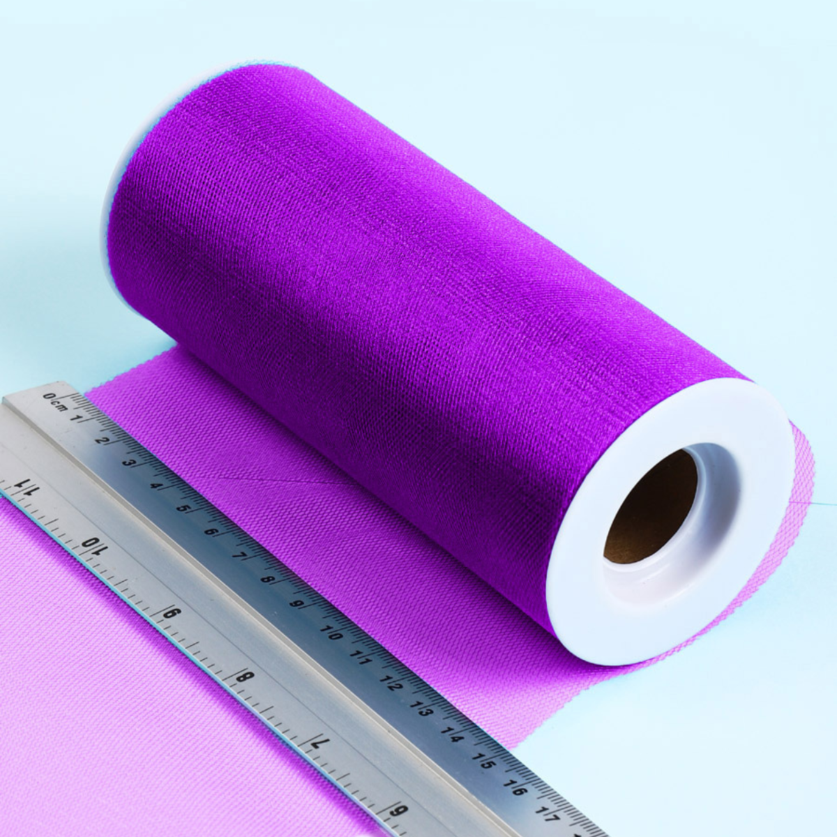 Фатин в шпульках блестящий TBY средней жесткости ширина 150 мм уп.22.86м фиолетовый - фото 3