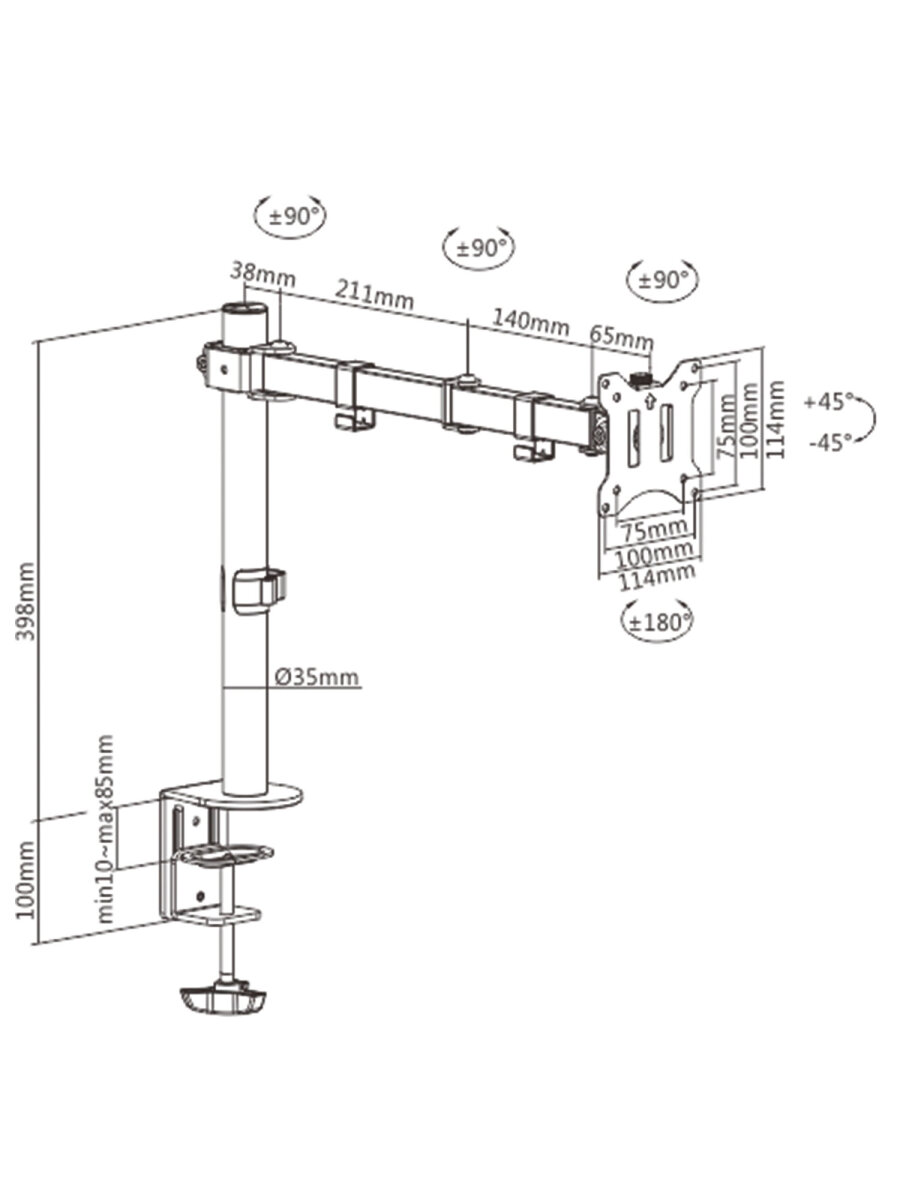 Кронштейн Sonnen для монитора настольный до 32 дюймов 8 кг - фото 24