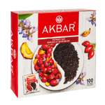 Чай Akbar Черный Яблоко и Шиповник 100 пакетов в конвертах