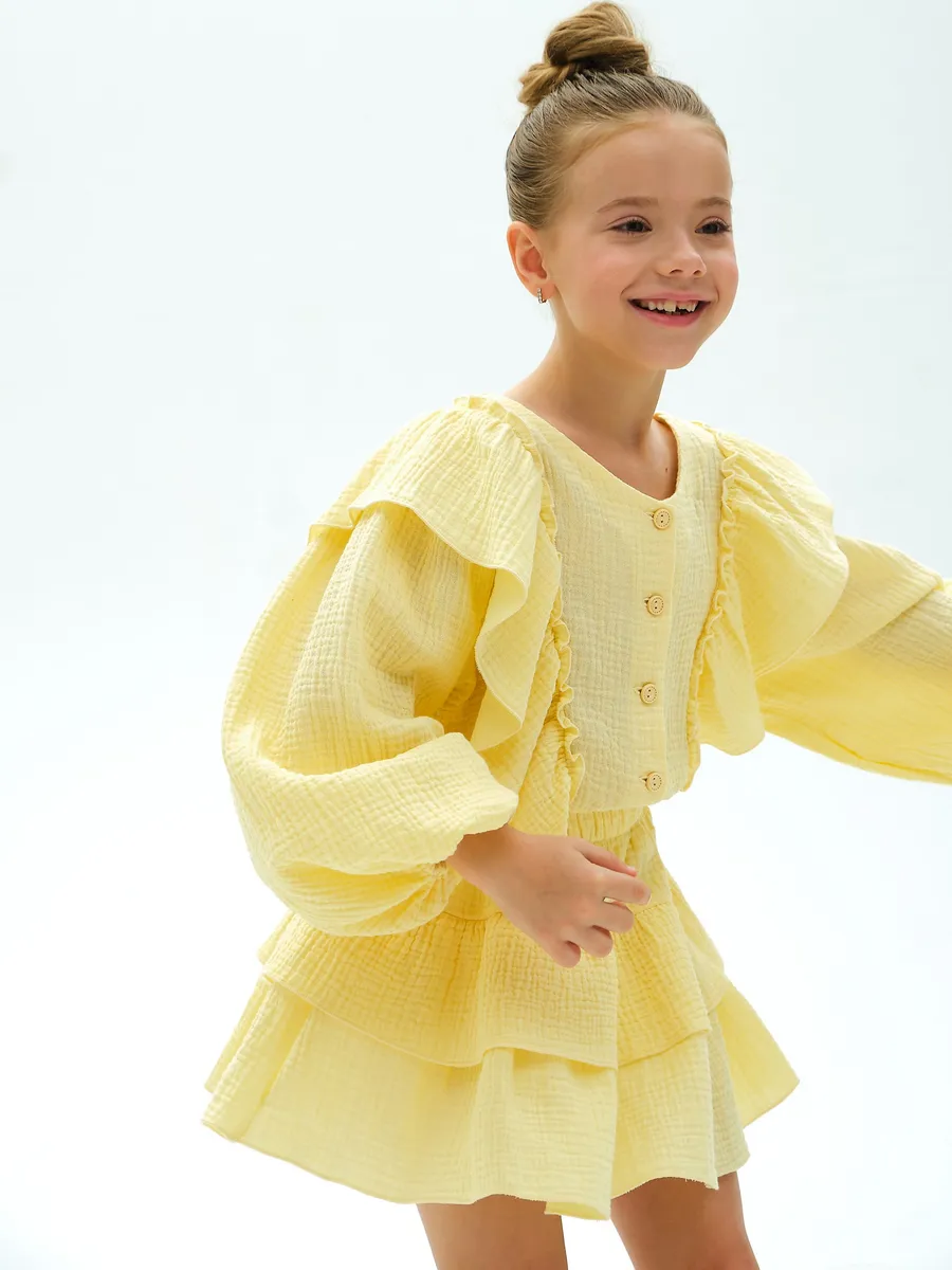 Блузка и юбка Leli dress костюм_муслин_с_юбкой_желтый - фото 2