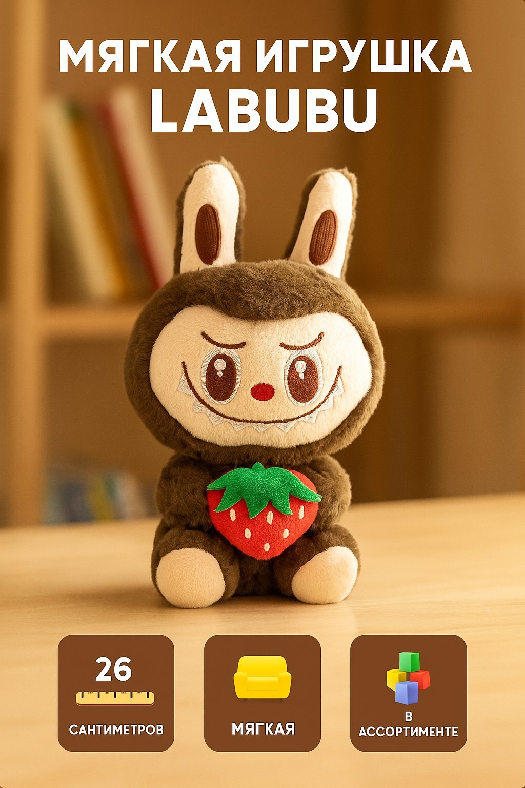 Мягкая игрушка Smart Лабубу Labubu 26 см - фото 1
