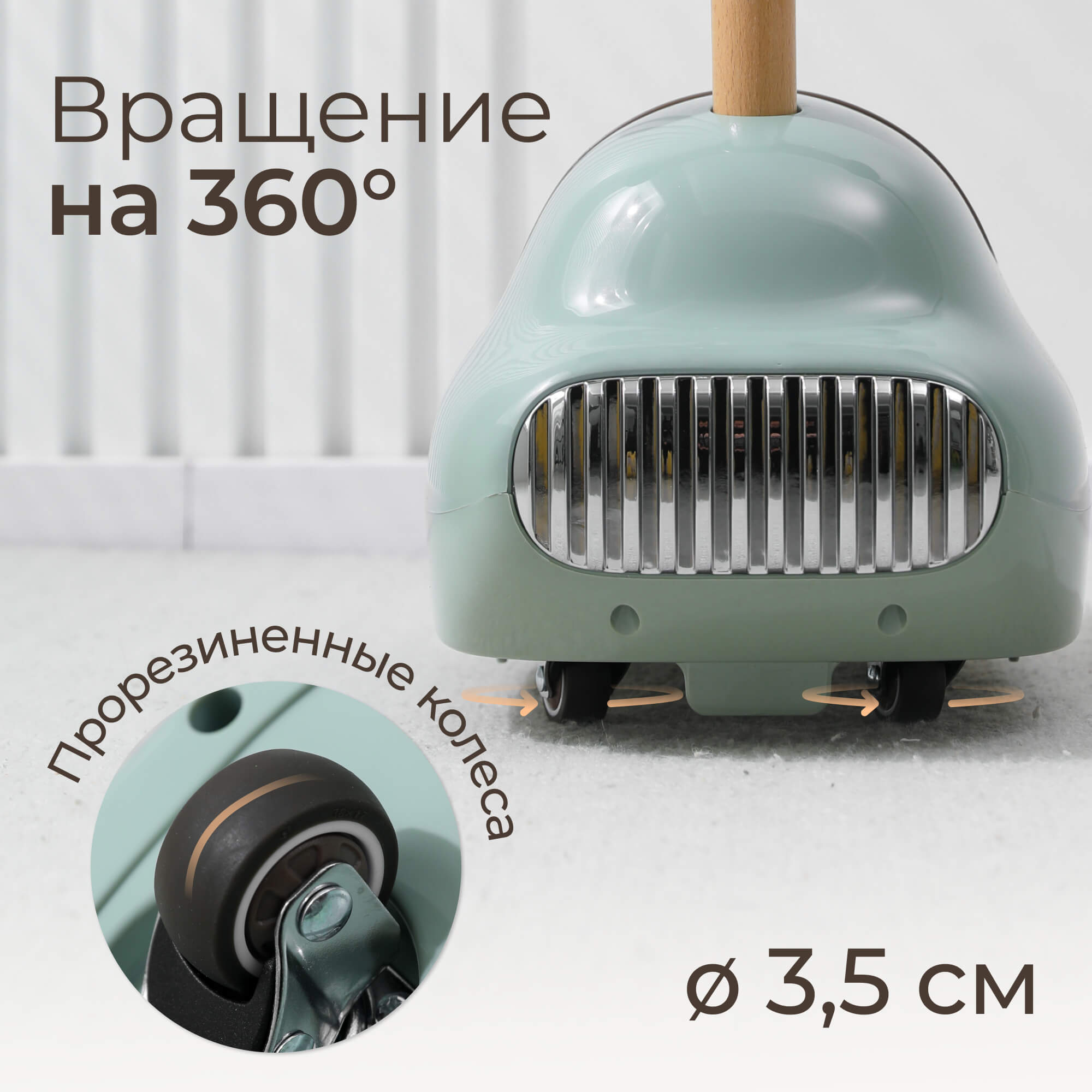 Пушкар UNIX Kids каталка детская бибикар зеленый - фото 5