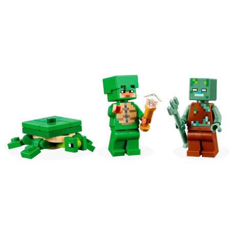 Конструктор LEGO Minecraft Черепаший пляжный домик блочный