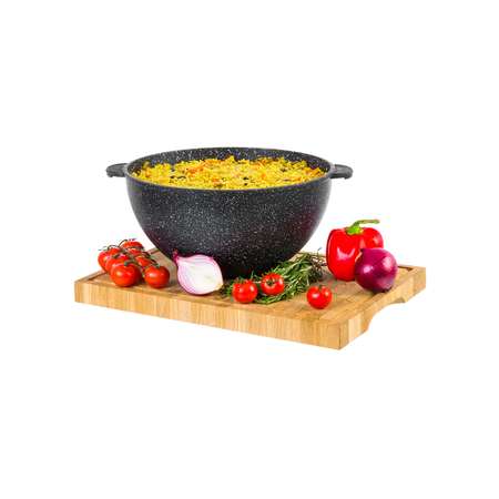Казан Elan Gallery 6 л Гармония Вкуса черный мрамор с крышкой D28