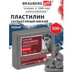 Пластилин Brauberg серый 1 цв.