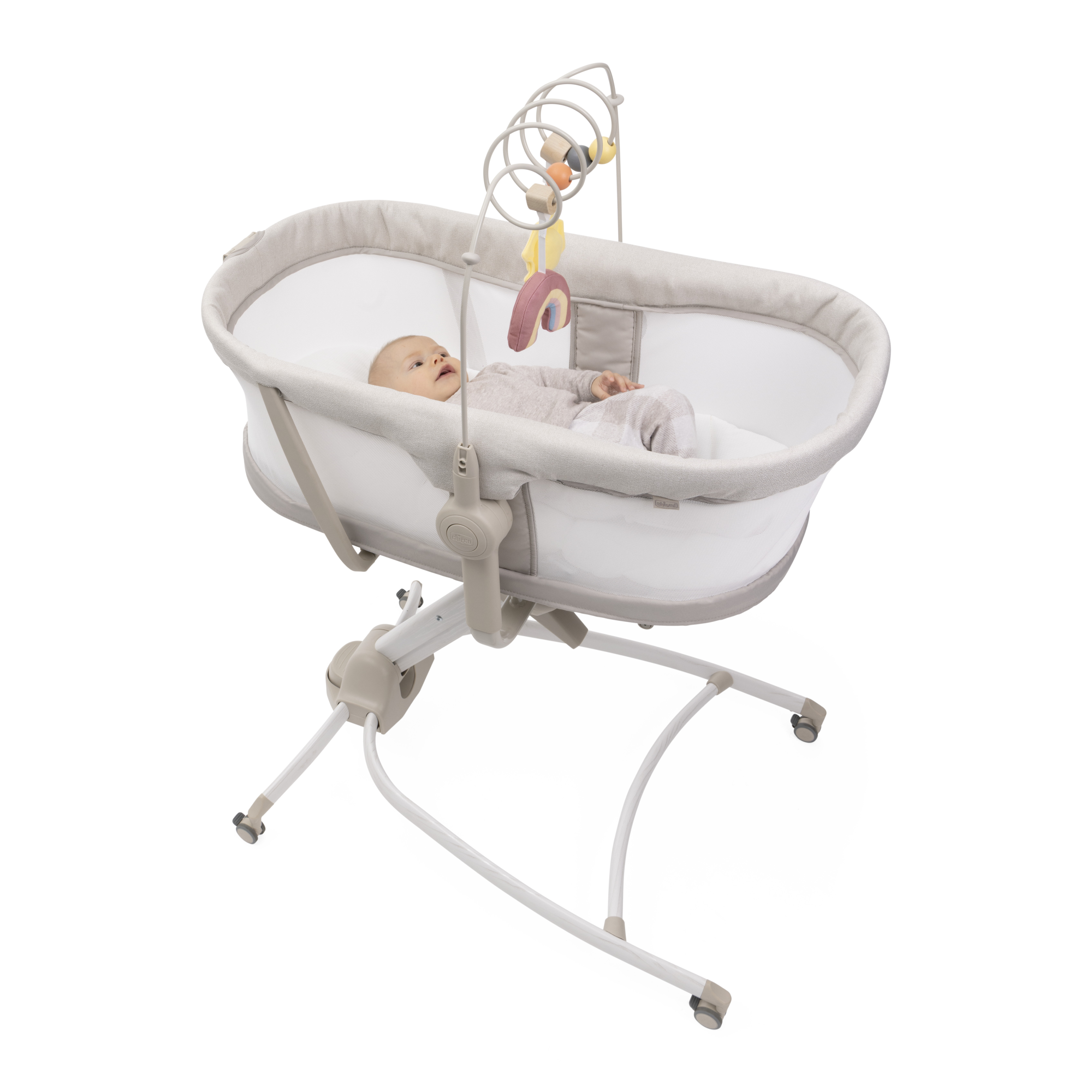Детская кроватка Chicco Baby Hug Armonia 4в1 с рождения до 3 лет Mother Pearl овальная, без маятника (молочный) - фото 15