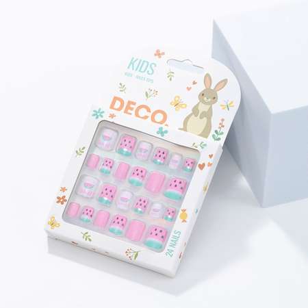 Набор накладных ногтей DECO. kids самоклеящиеся watermelon 24 шт