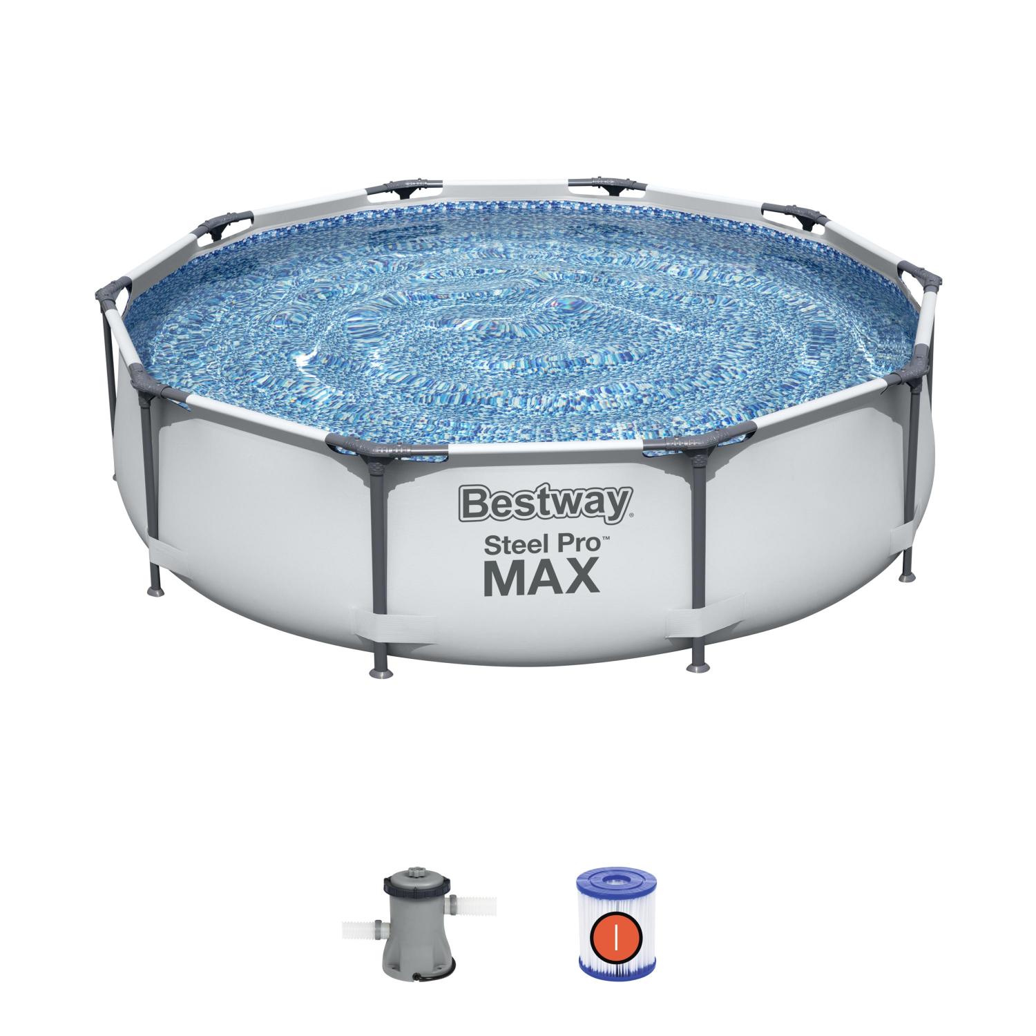 Бассейн каркасный Bestway Steel Pro MAX 305х76 см 4678 л с фильтр-насосом - фото 1
