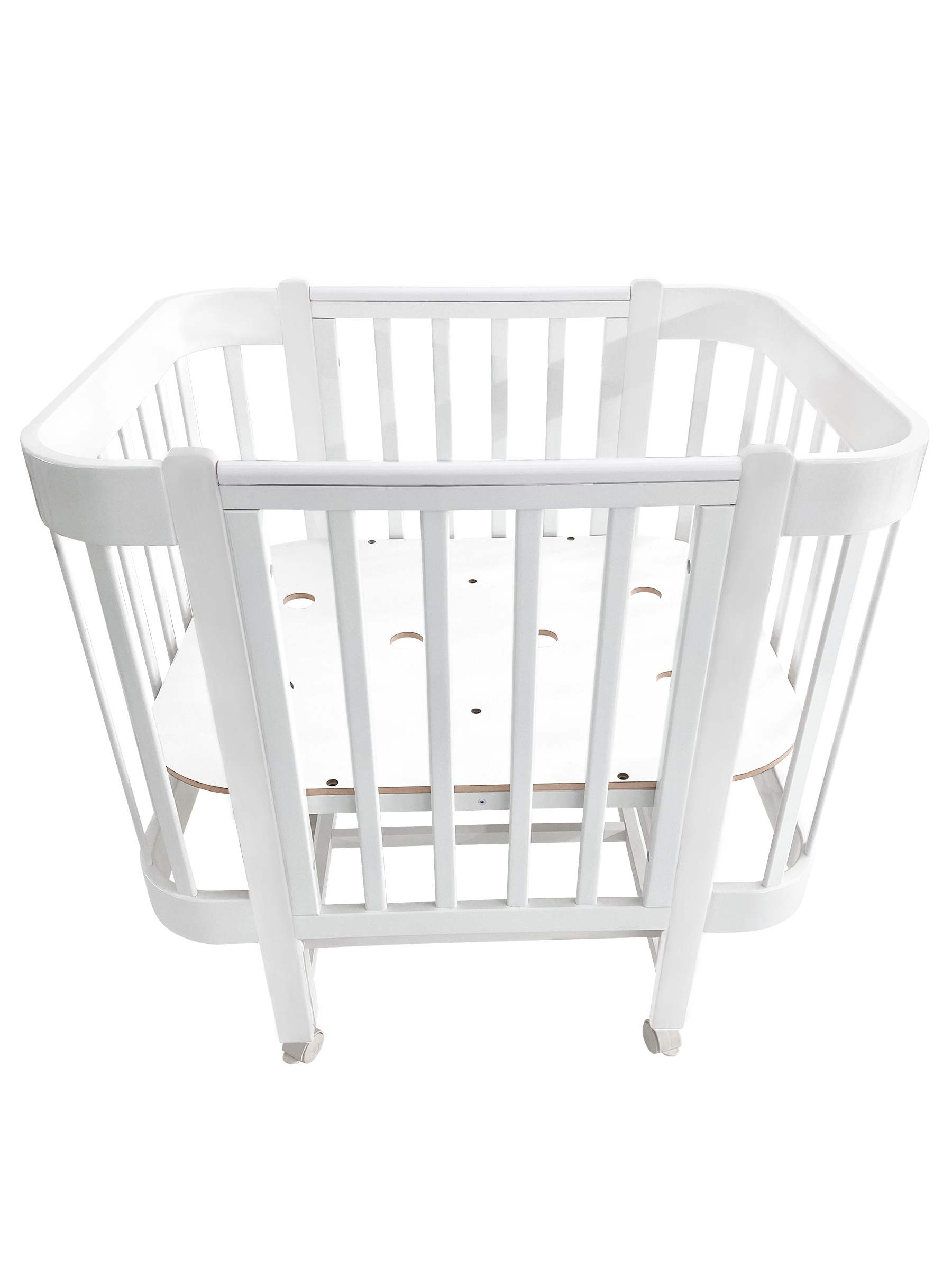Детская кроватка Ingo Italiano Baby IN-06 4 в 1 белый, белый, продольный маятник - фото 3