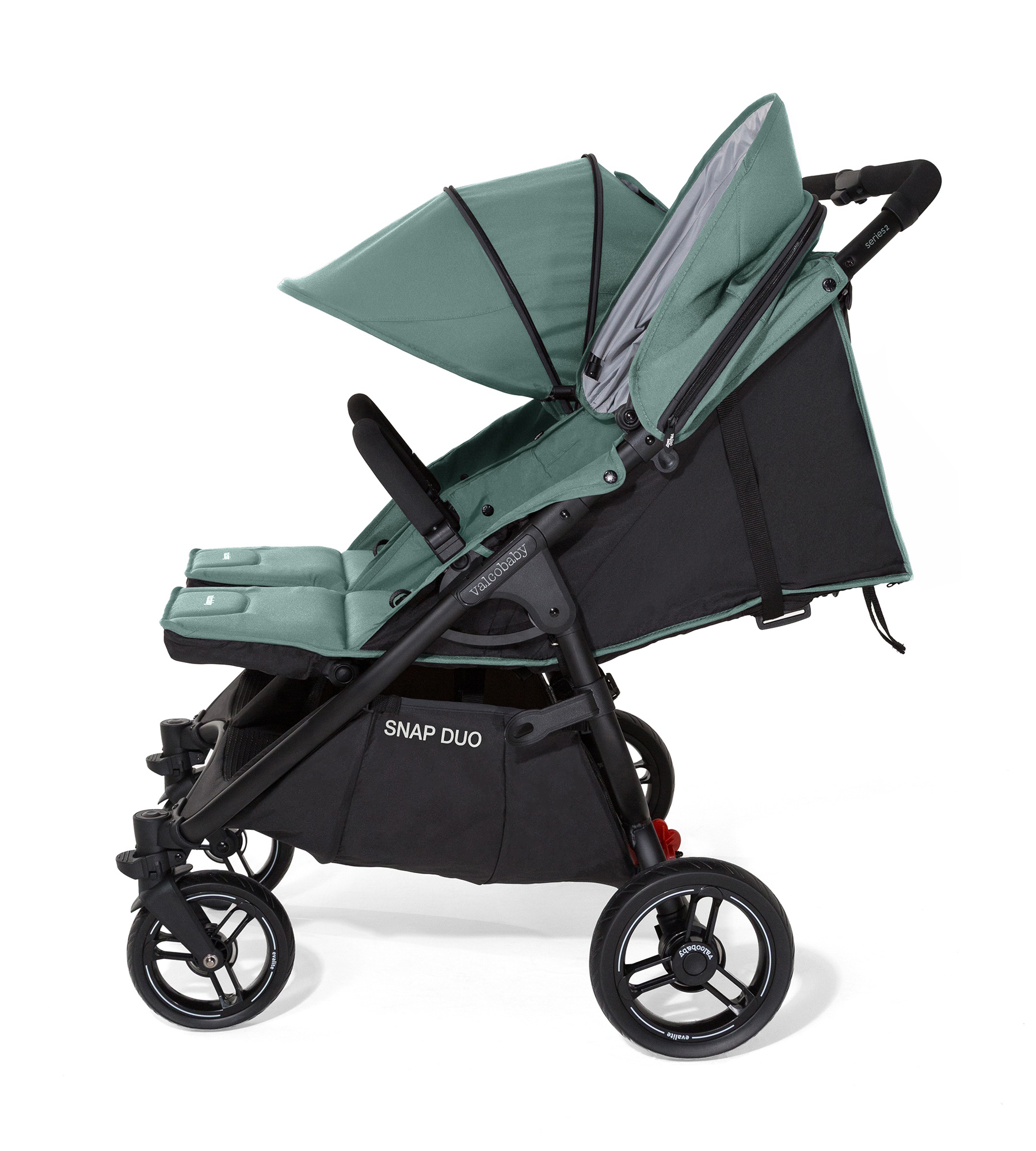 Коляска прогулочная для двойни Valco baby Snap Duo зеленый - фото 12