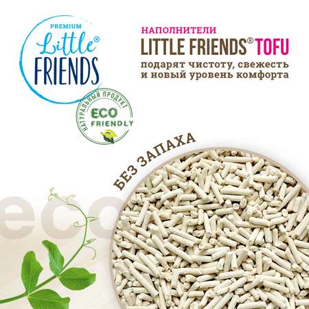 Наполнитель для кошачьих туалетов Little Friends Tofu Natural 2.5кг комкующийся растительный