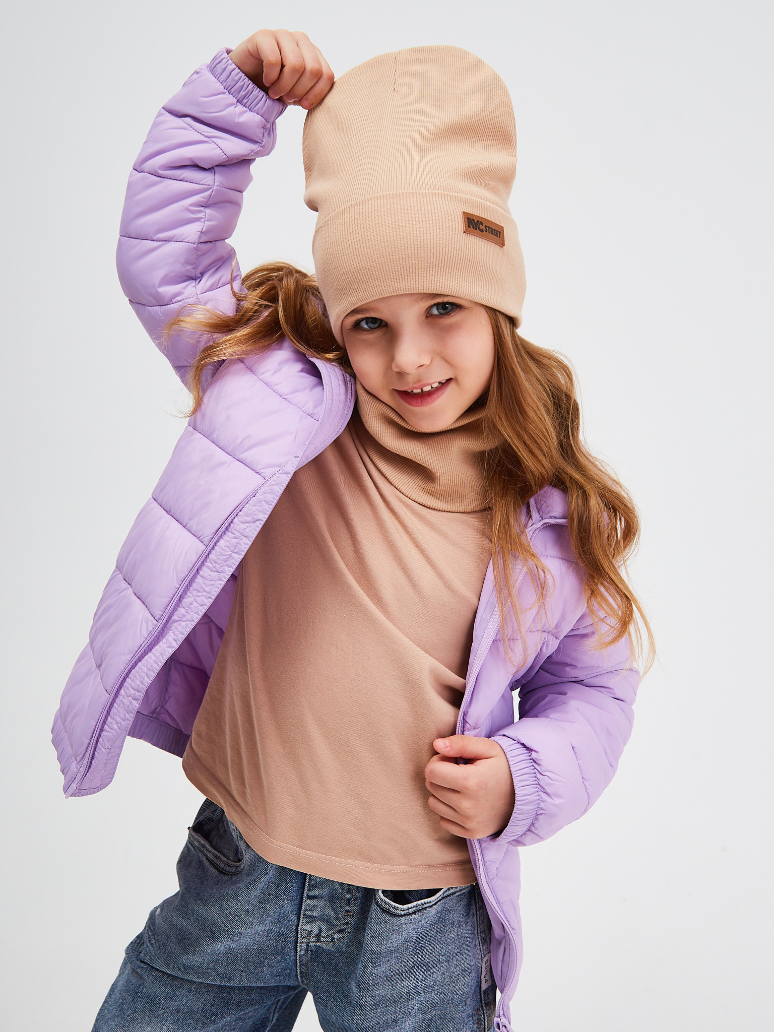 Шапка и снуд NYCkids NYC-H-70-KashOtvG-caramel - фото 10