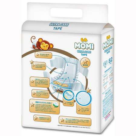 Подгузники Momi Ultra Care S (4-8 кг) 82 шт.