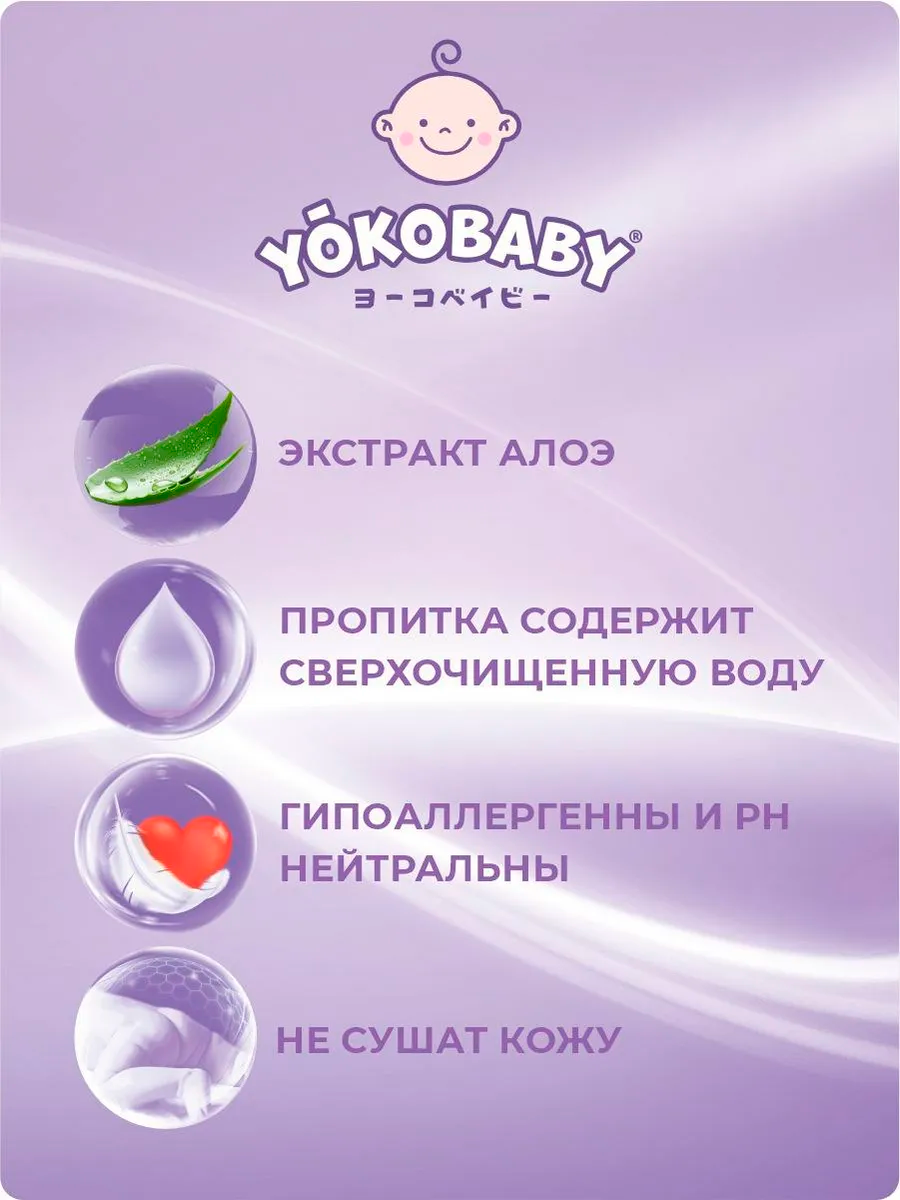 Влажные салфетки YokoBaby антибактериальные 120 шт. - фото 4
