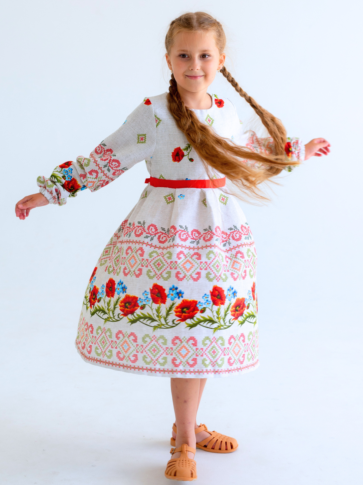 Платье MOUN платье_рогожка_дл/р_маки - фото 1