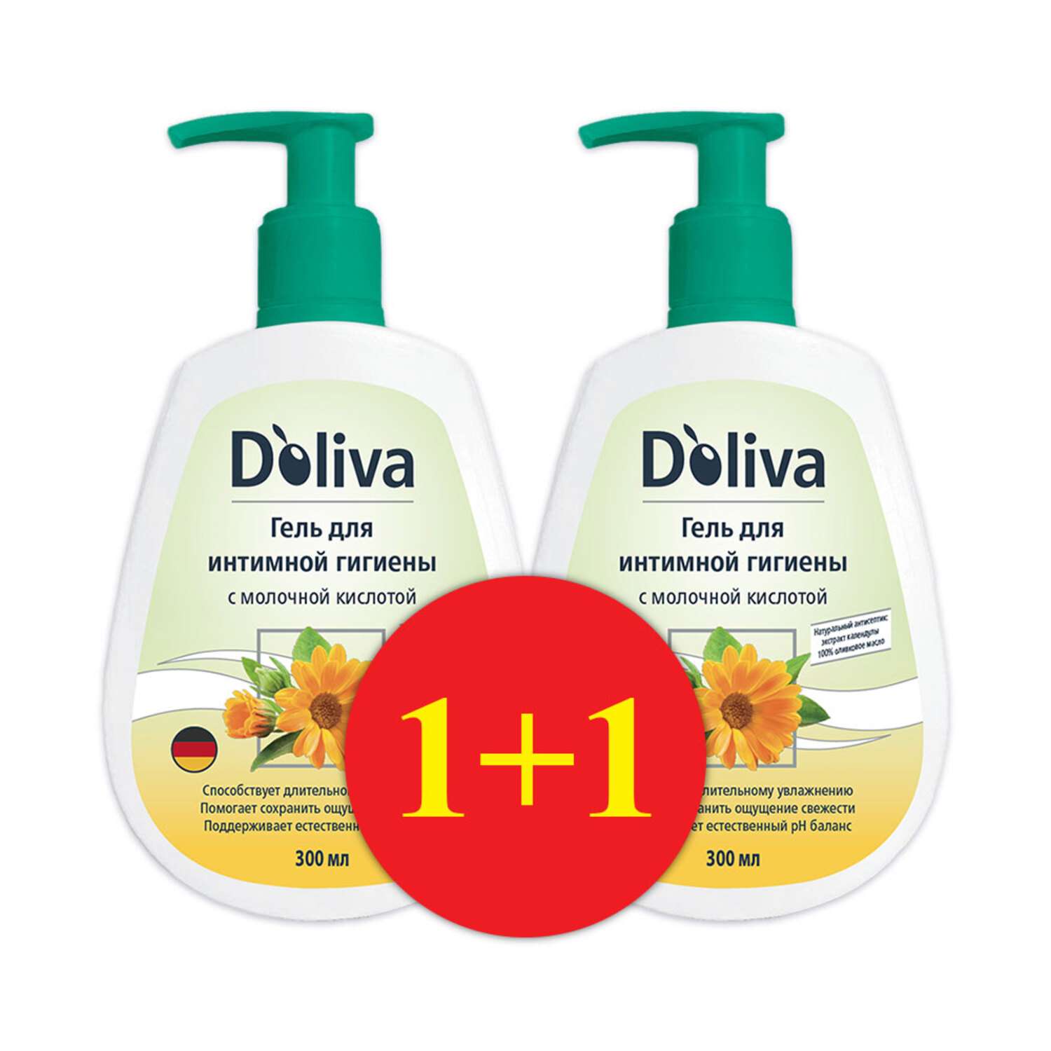 Набор средств Doliva гель для интимной гигиены 1+1 300 мл - фото 1