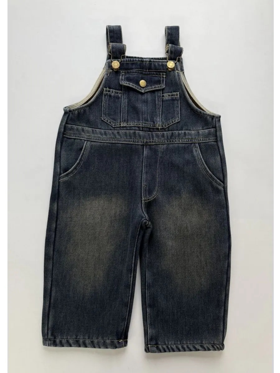 Полукомбинезон iUkoworld Джинсовый полукомбинезон на флисе детский - фото 1