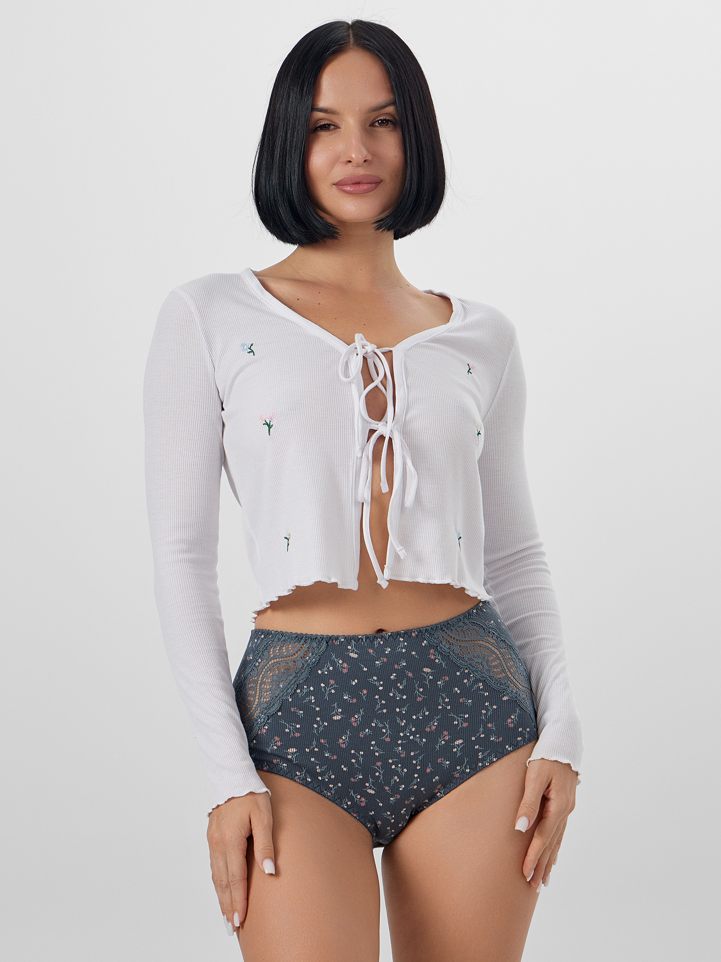 Трусы Mark Formelle (Марк Формэль) 412554/цветы на т.сером - фото 1