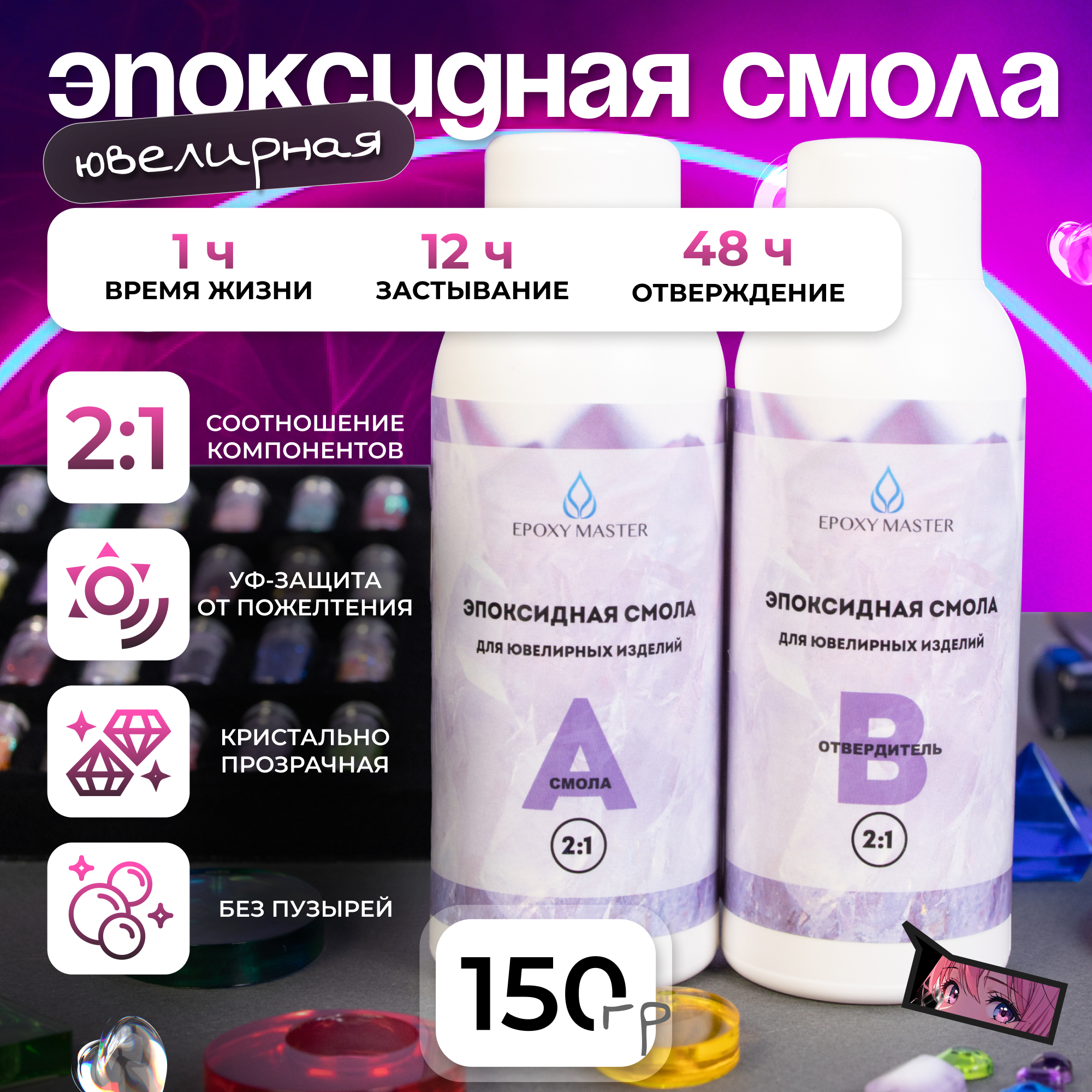 Набор для творчества EPOXYMASTER эпоксидная смола в ассортименте - фото 6