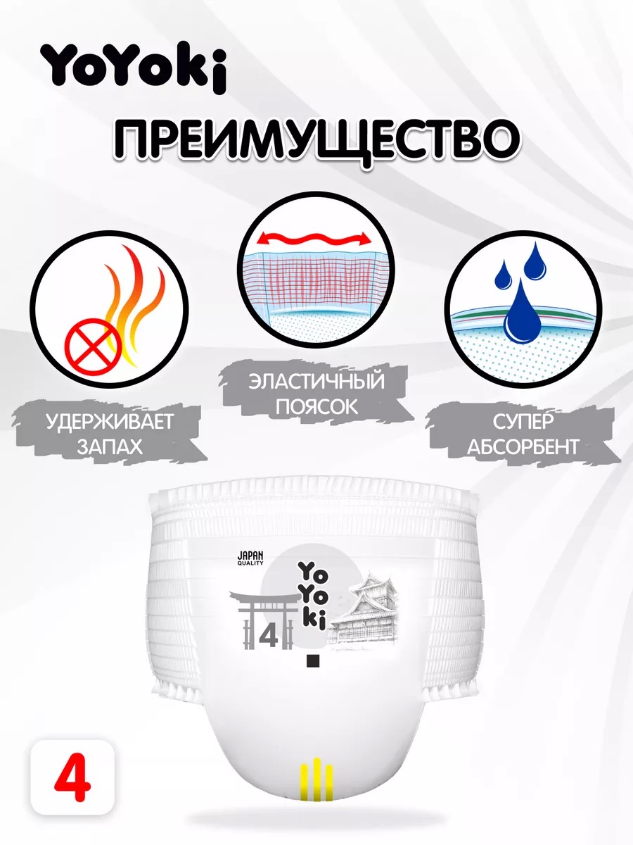 Трусики Yoyoki 4 (7-14) 35 шт. - фото 3