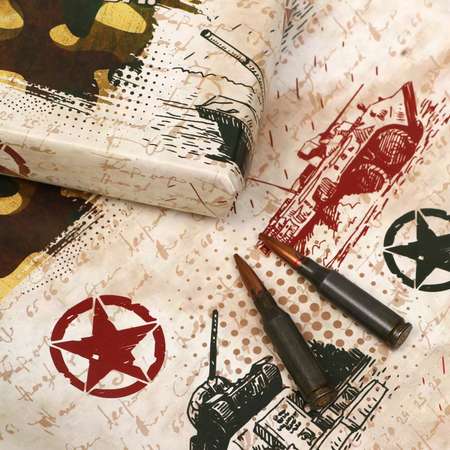 Бумага Sima-Land упаковочная глянцевая «Боевой запас» 70 × 100 см 1 шт.