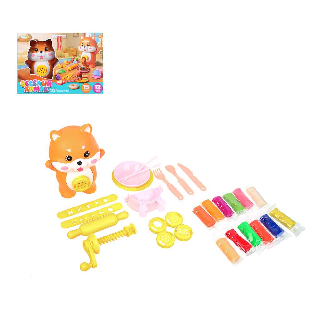 Масса для лепки ХОББИХИТ Весёлый хомяк 15 предметов 12 цв. - фото 2