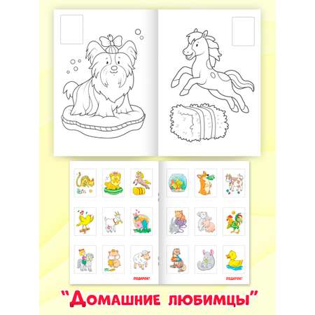 Раскраска Проф-Пресс с сияющими наклейками. Набор из 4 шт. Аниме+домашние любимцы+единороги+принцессы