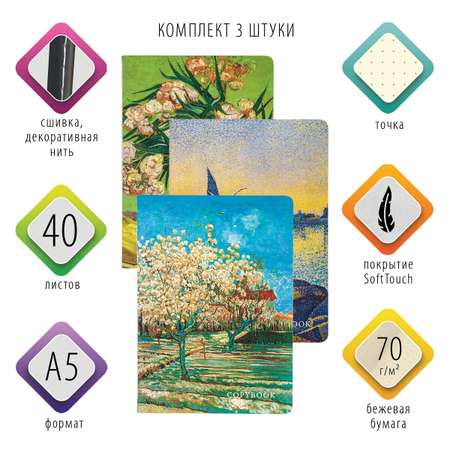 Общая тетрадь Brauberg 40 лист. 3 шт.