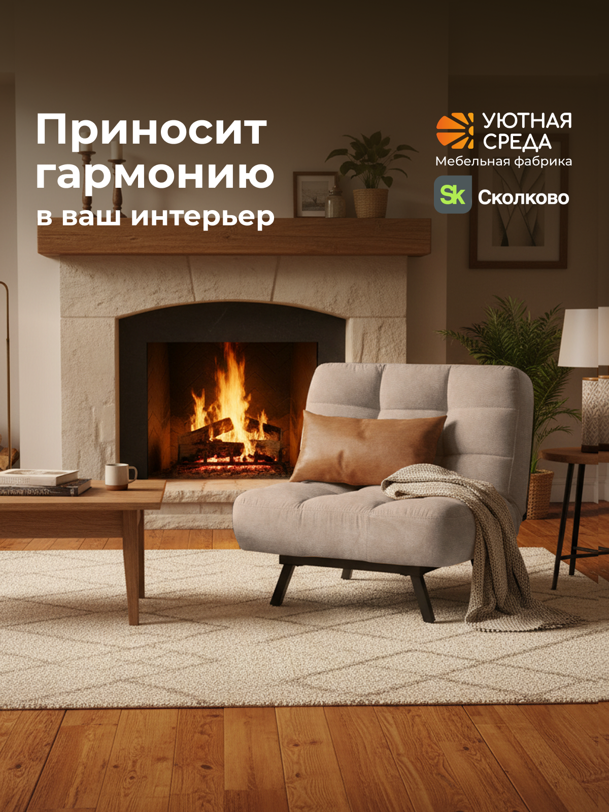 Кресло Уютная среда бежевый велюр бежевый - фото 17