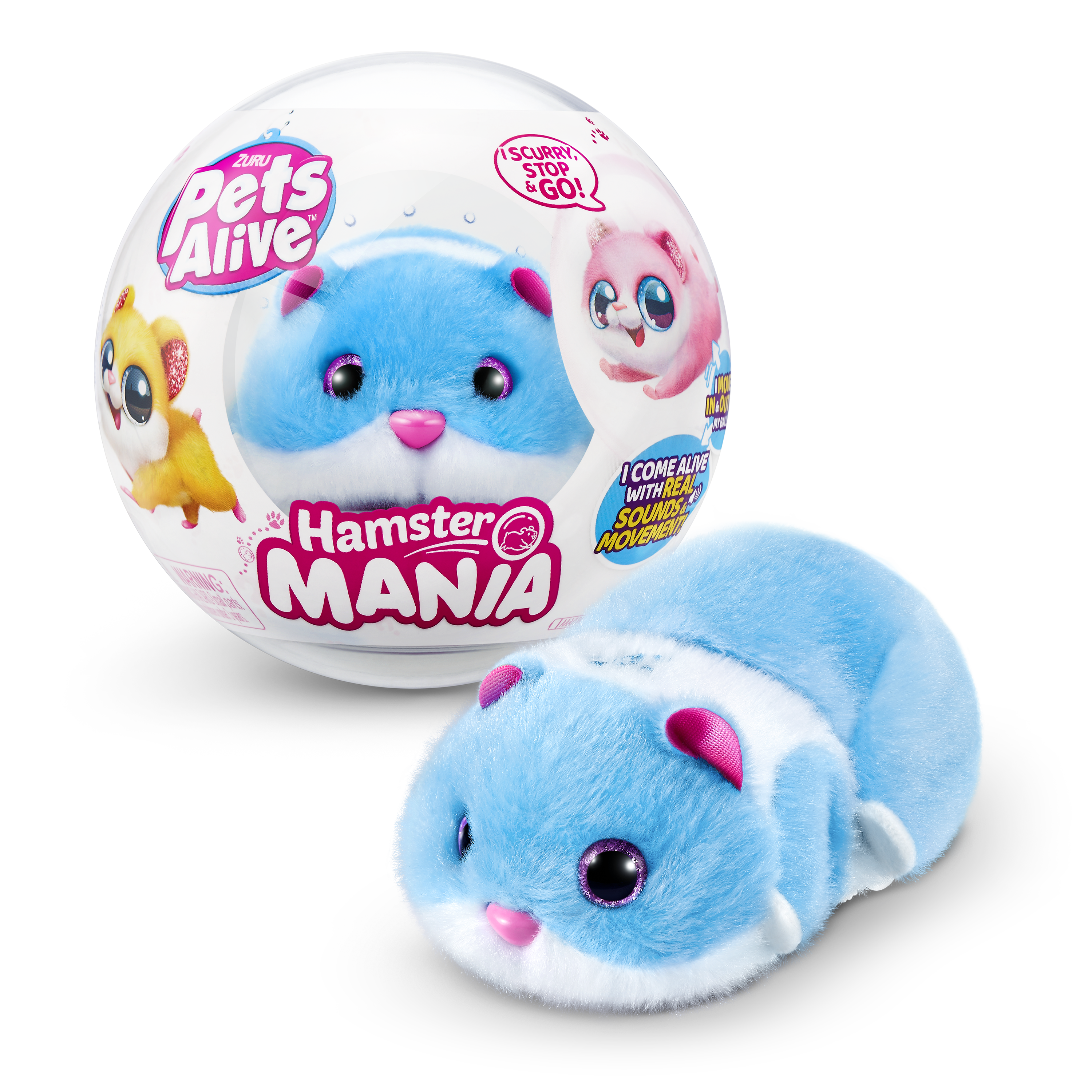 Мягкая игрушка Zuru Pets Alive Хомяк синий Hamstermania - фото 8
