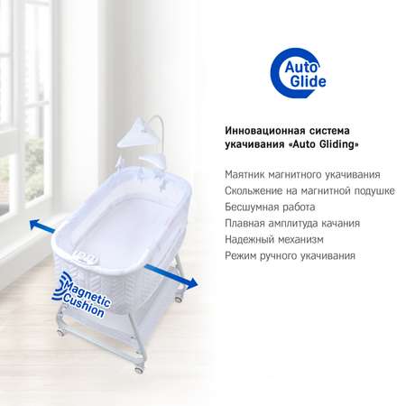 Колыбель-кроватка SIMPLICITY GL4090 Elite white crinkle