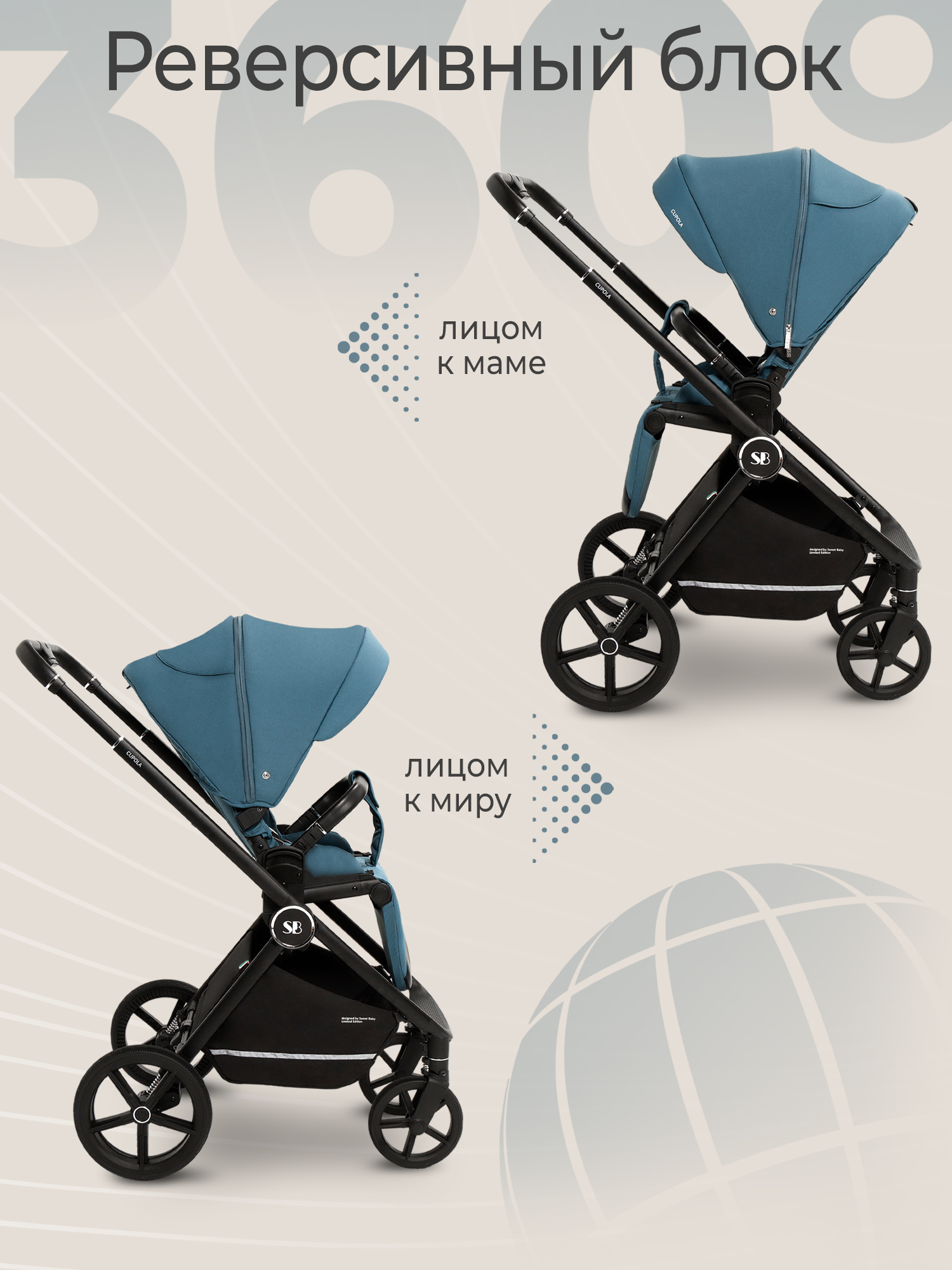 Коляска 2в1 Sweet Baby Cupola Ocean Green зеленый - фото 11