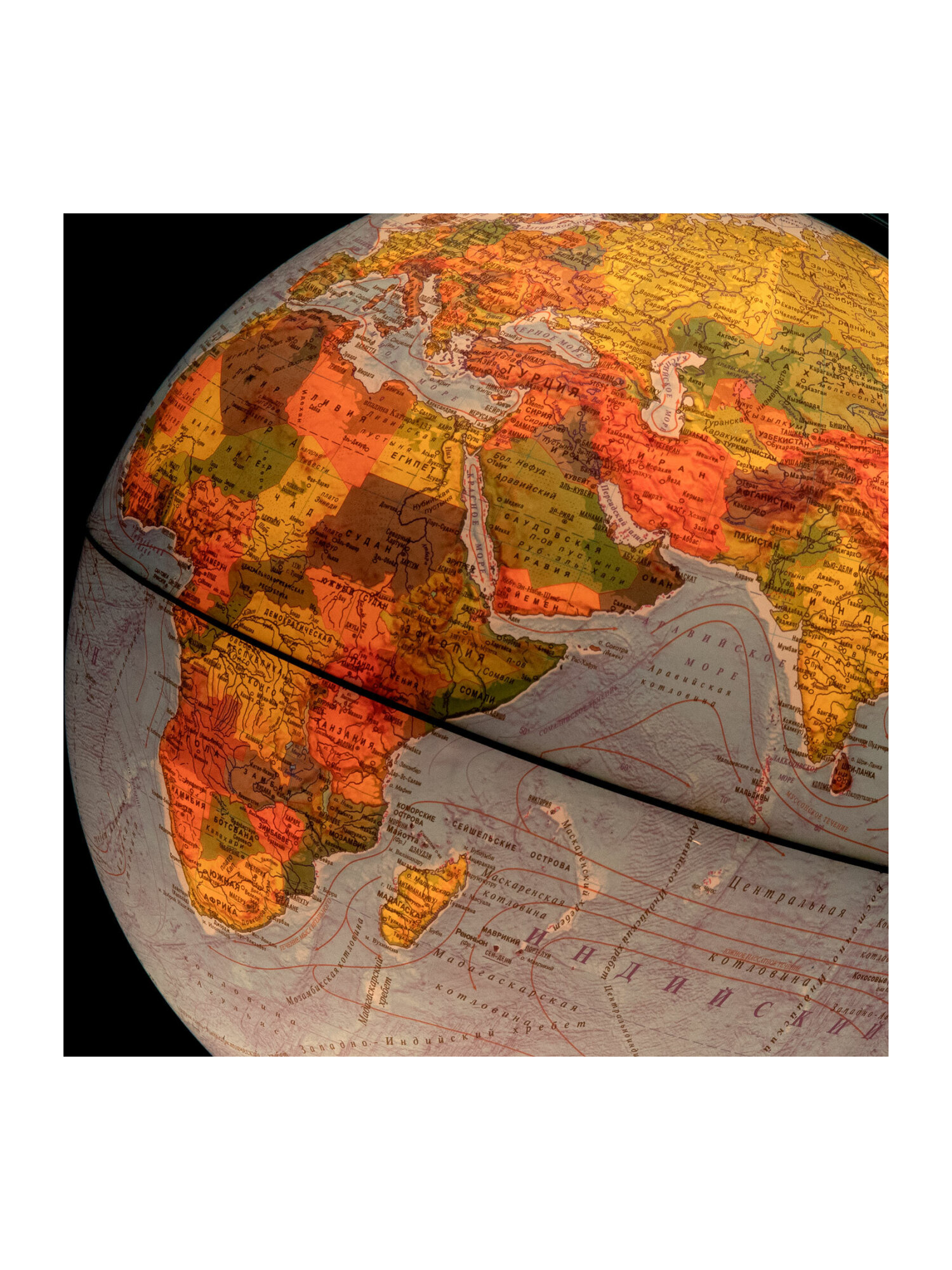 Глобус Globen физический политический с подсветкой рельефный диаметр 25 см - фото 25