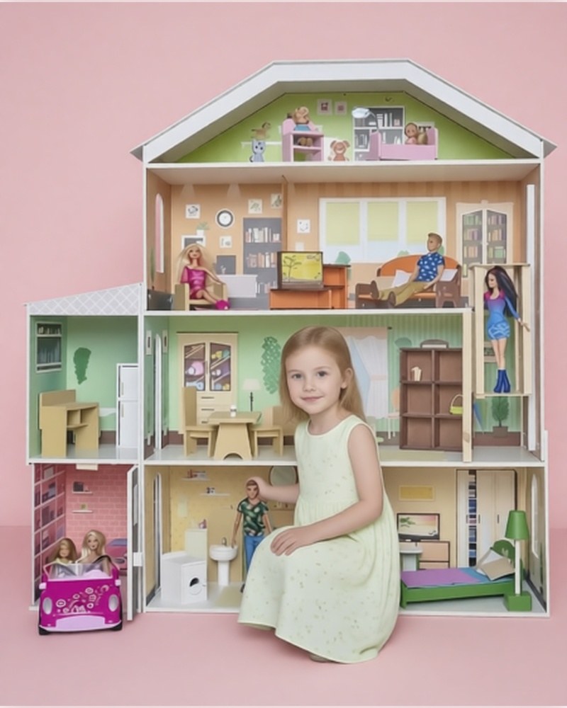 Домик для кукол PAREMO 124 см с мебелью PD318-21 - фото 1