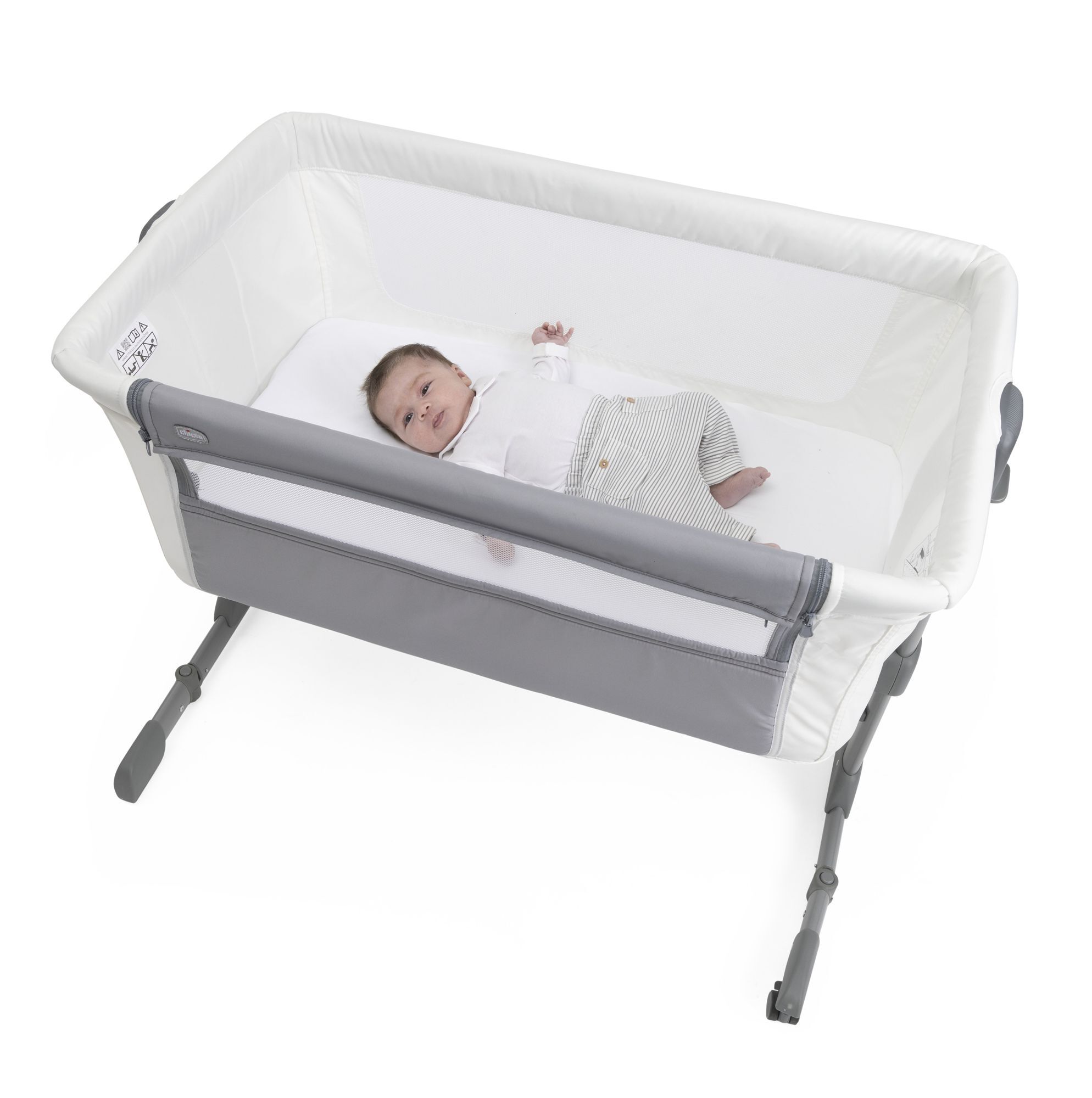 Детская кроватка Chicco Next2Me Essential c рождения до 6 месяцев Cloud Re_Lux, без маятника (бодега темная) - фото 25