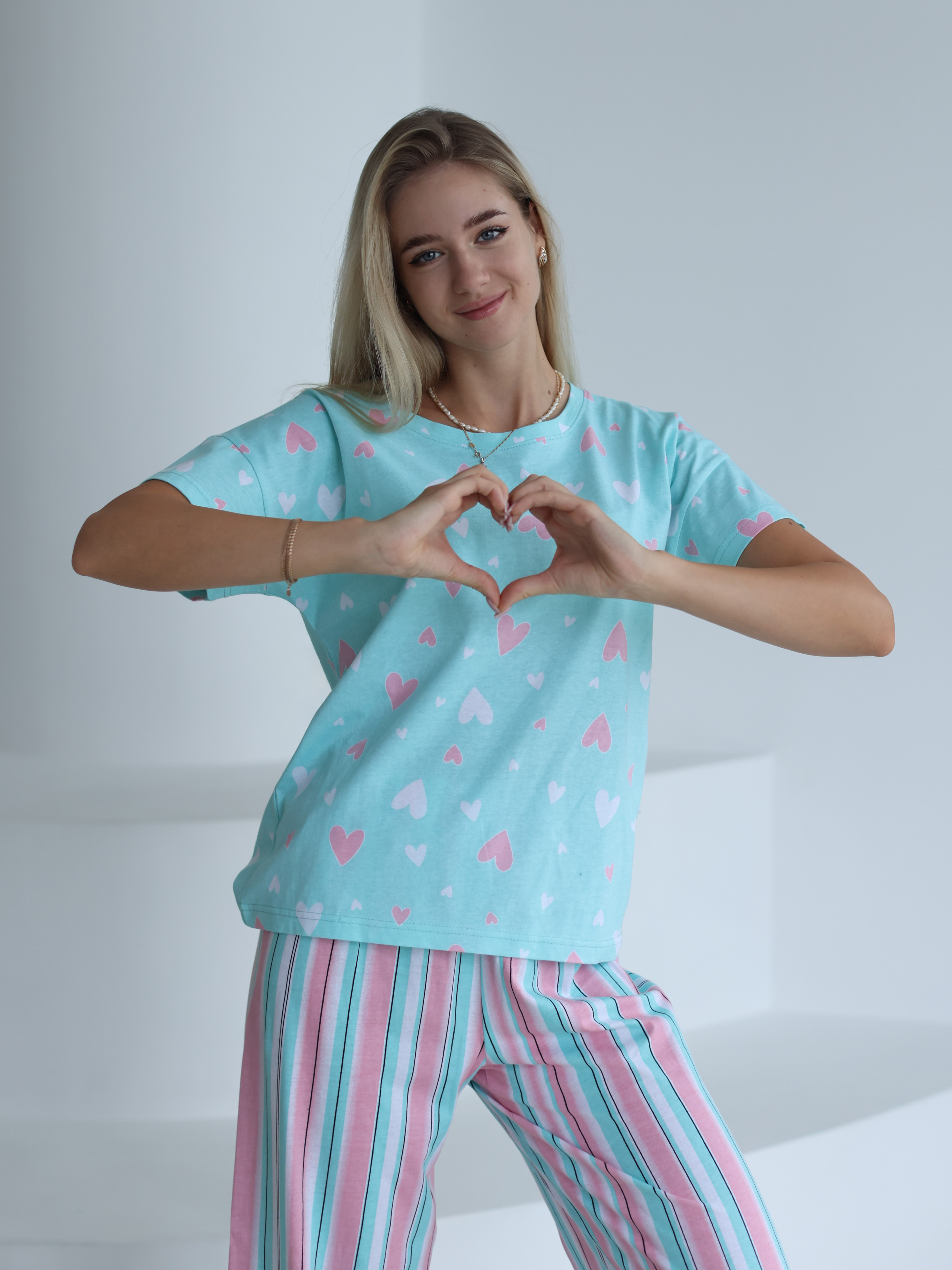 Пижама Агапэ 0540_аквамарин розовый - фото 3