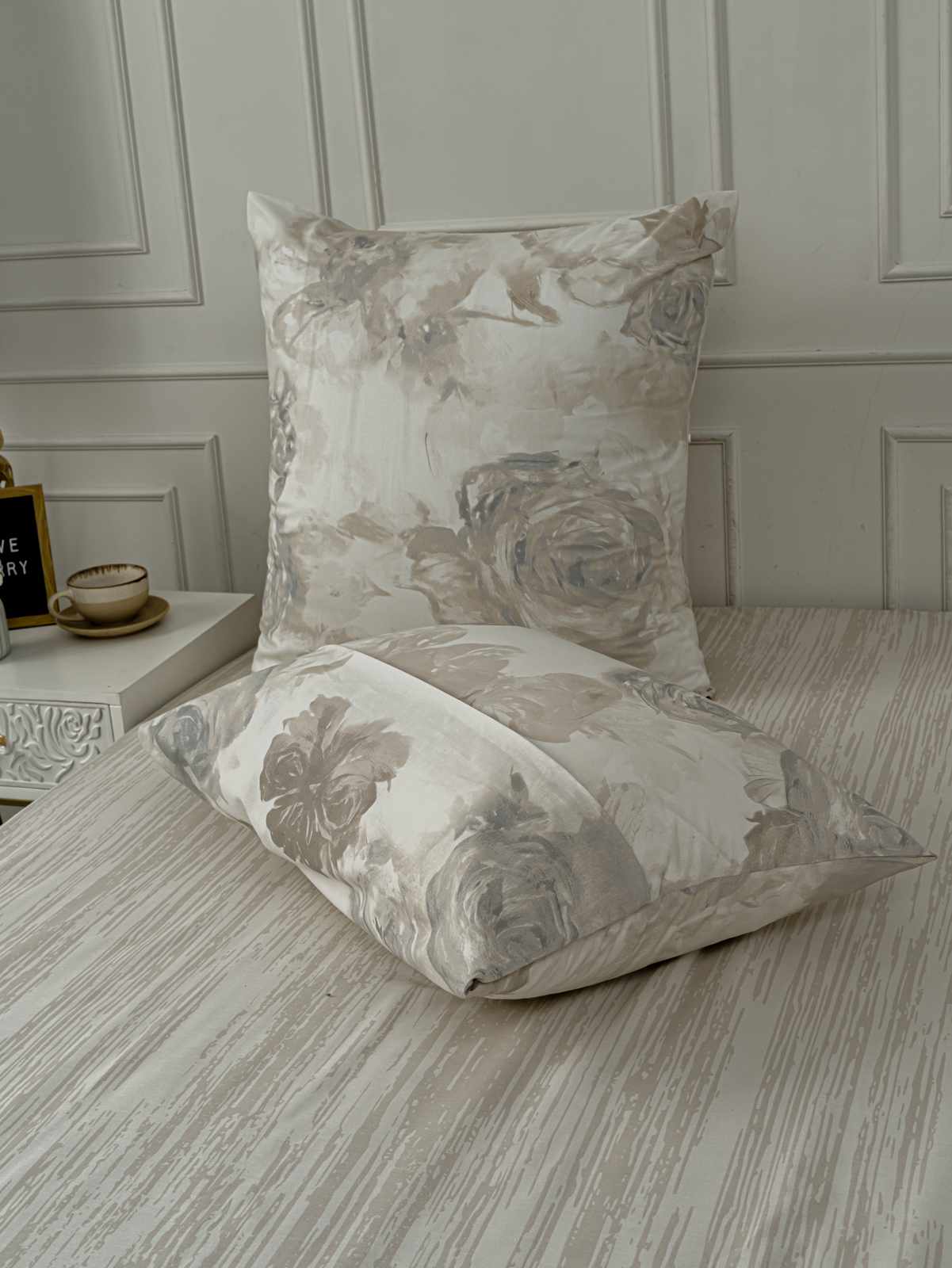 Комплект постельного белья LOVEBERRY Монохромные цветы евро 4 предм. - фото 10