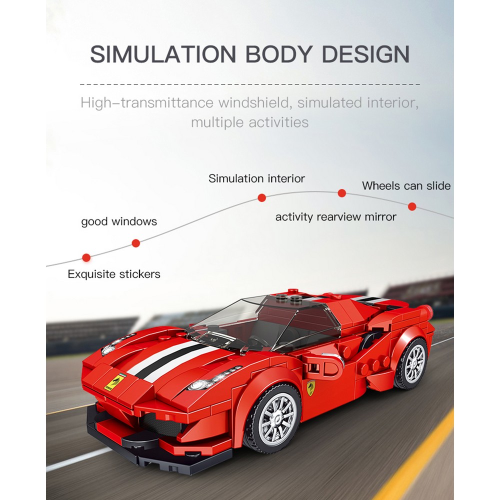 Конструктор Mould King Ferrari 488 блочный - фото 11
