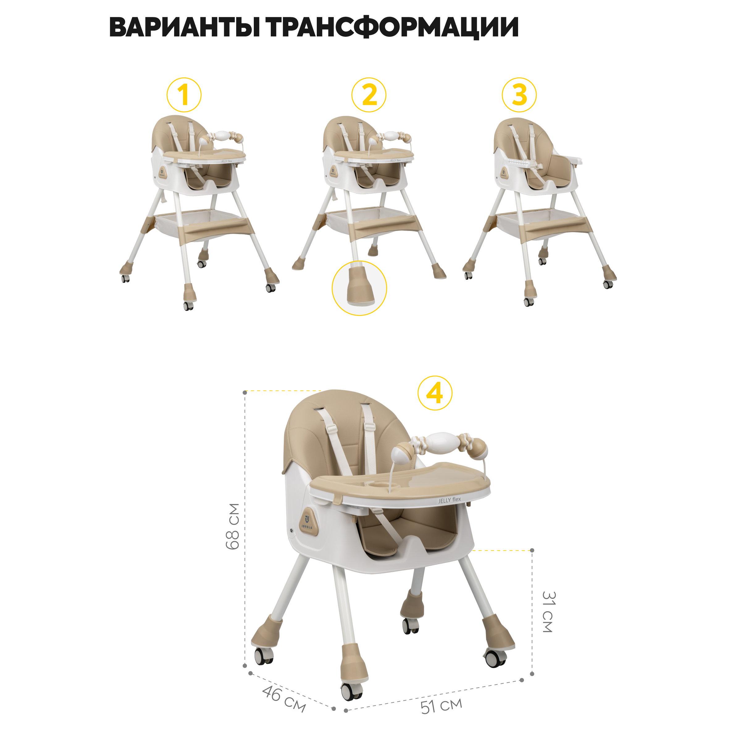Стульчик для кормления JOVOLA Jelly Flex классический - фото 6