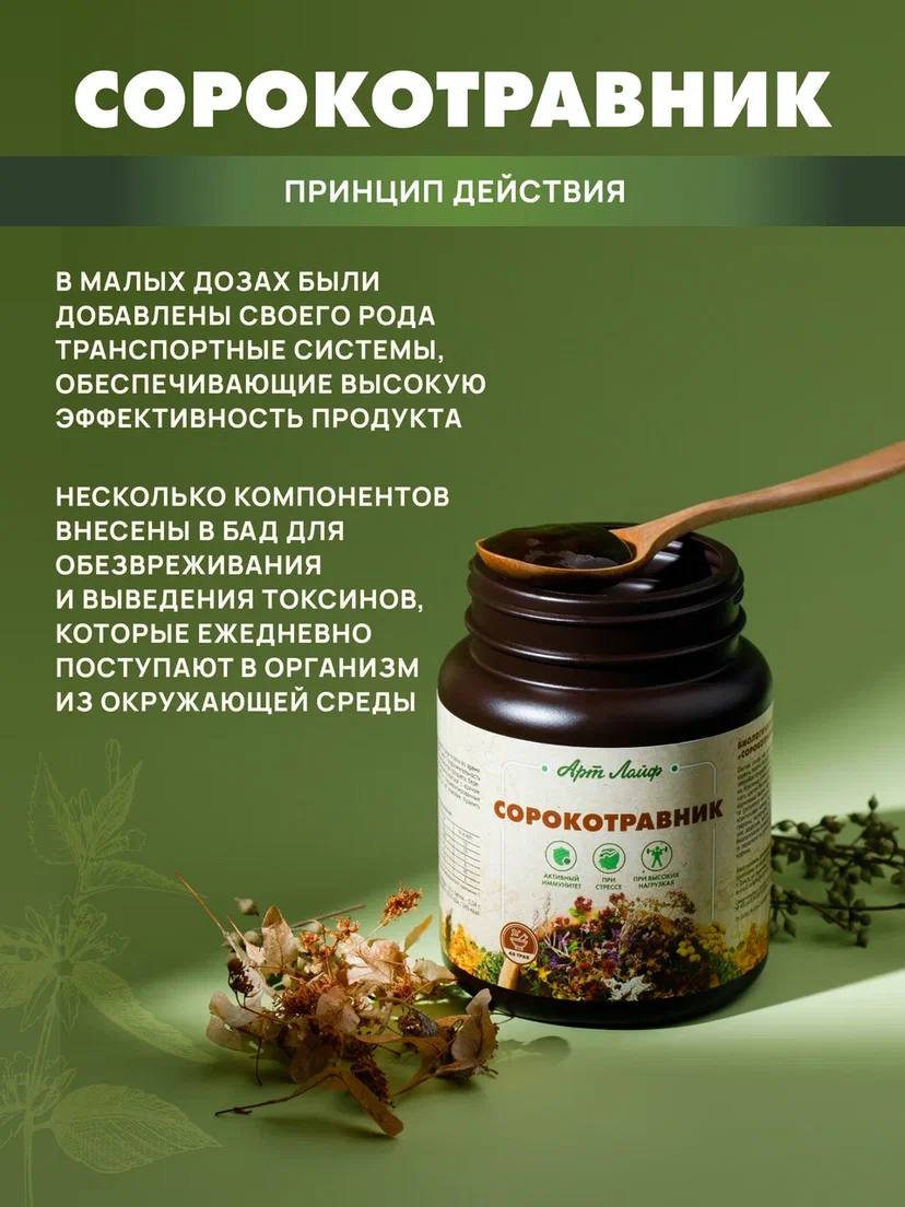 БАД Арт Лайф Фитопаста Сорокотравник на основе 40 трав - фото 4