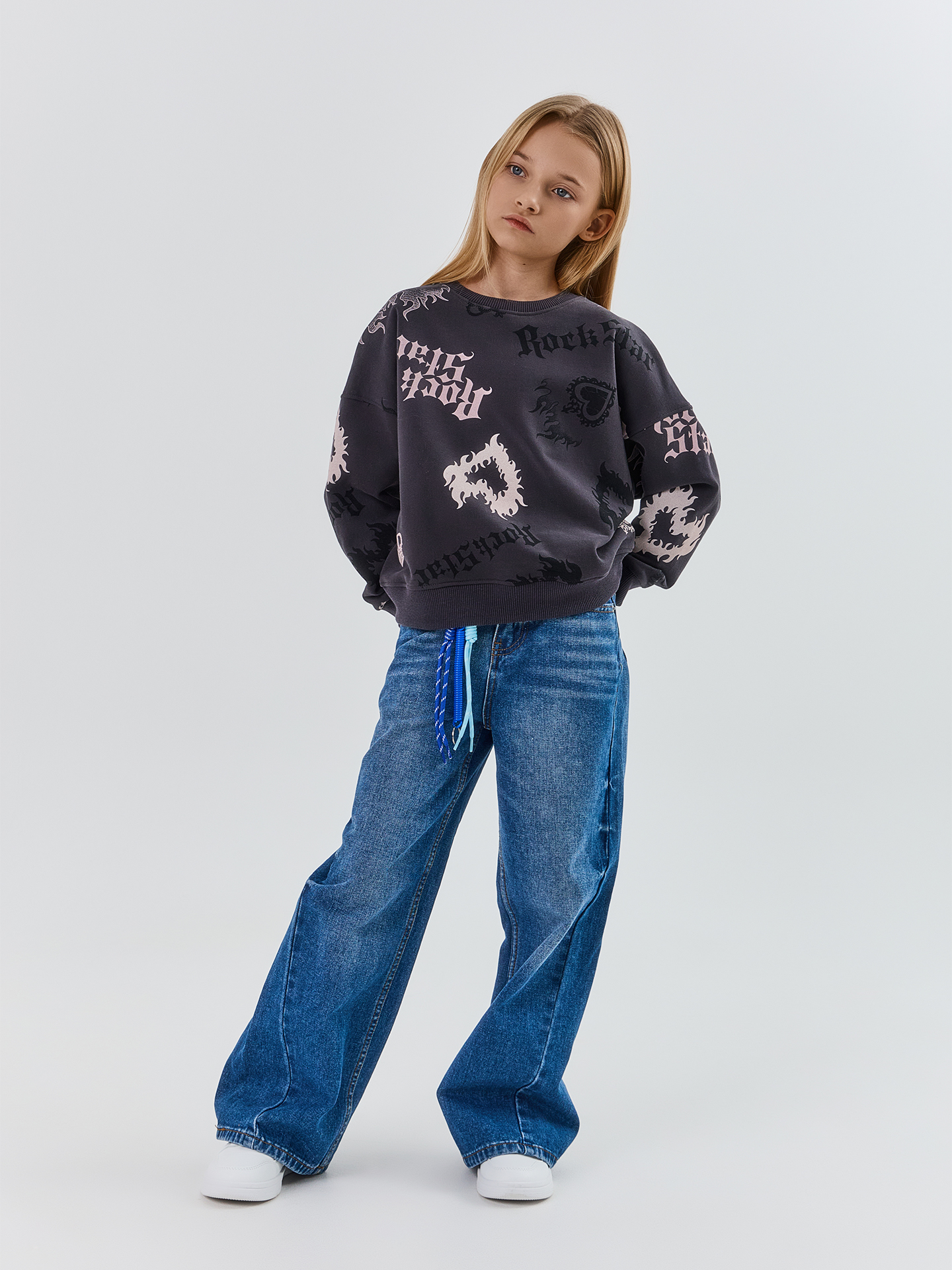 Свитшот Mark Formelle (Марк Формэль) 127993/рок стар на сером - фото 8