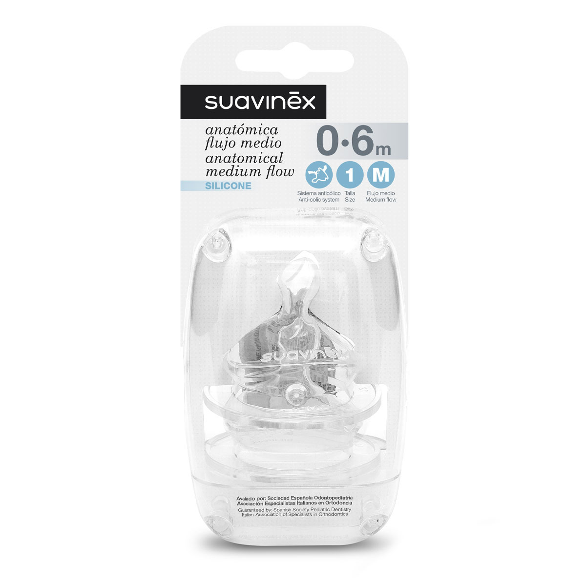 Соска Suavinex Anti-Colic силикон (средний поток) 2 шт. - фото 1