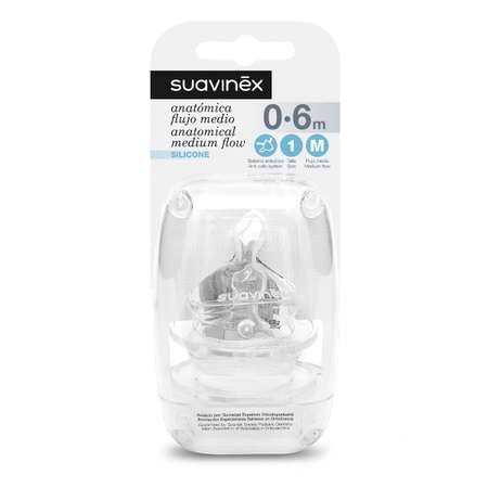 Соска Suavinex Anti-Colic силикон (средний поток) 2 шт.